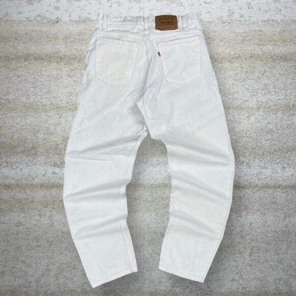 Vintage 90s Levis Jeans 550 31x30 Relaxed Fit Tapered Leg White Wash Orange Tab - Picture 1 of 9